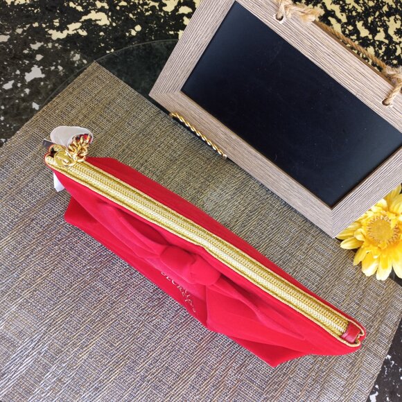 Sexy red velvet clutch evening bag pouch - Picture 6 of 11